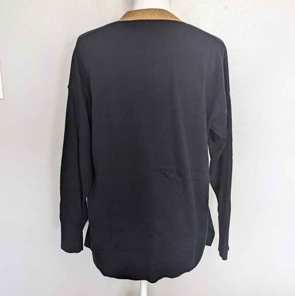 Boden Heidi Navy/Gold Button Front Cardigan Large - Picture 3 of 3